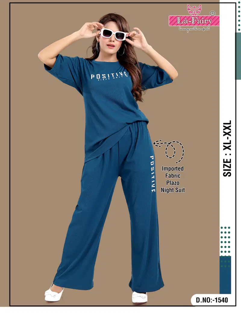 La Fairy 1540 Cord Set Designer Night Suits Catalog